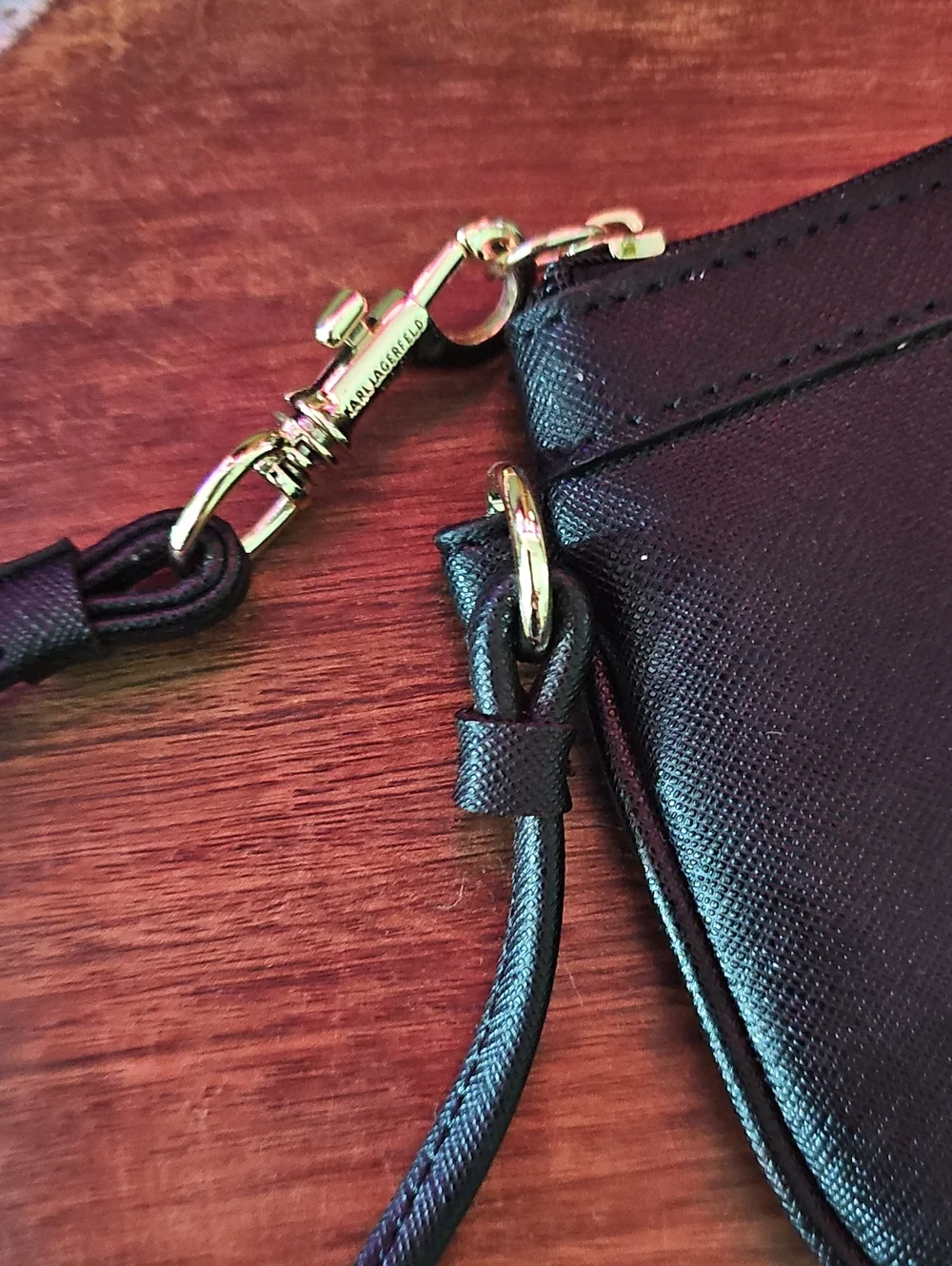 NWOT Karl Lagerfeld Black Wristlet with Yellow Taxi Appliqué